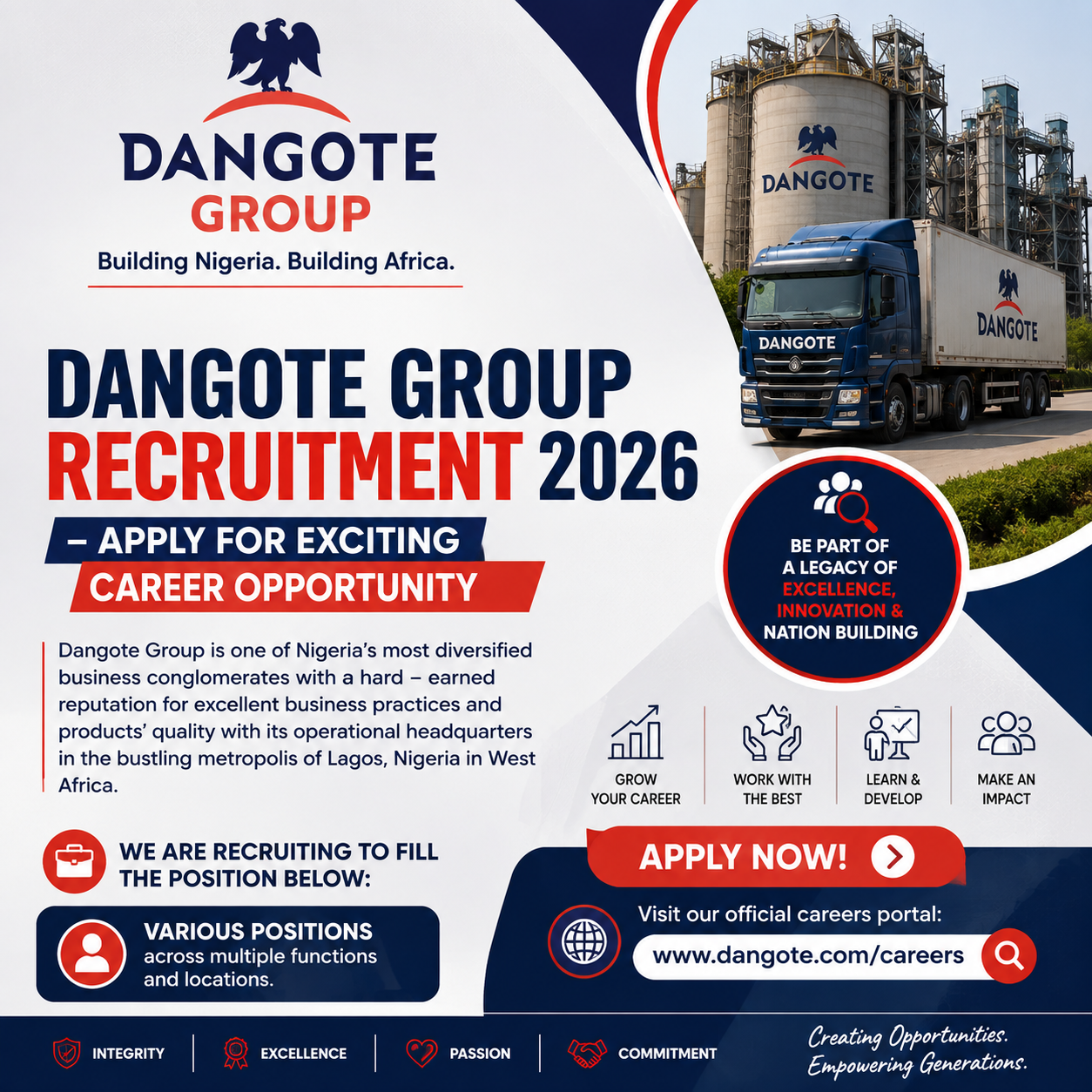 Dangote Group Recruitment 2026 – Apply for Exciting Career Opportunity
