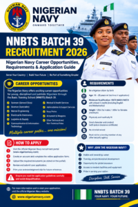 NNBTS Batch 39 Recruitment 2026: Nigerian Navy Career Opportunities, Requirements & Application Guide